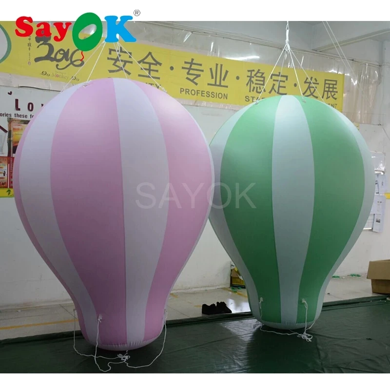 

SAYOK 2mH(6.56ft) PVC Helium Hot Air Balloon Inflatable Hanging Balloons for Party Event Show Advertising Exhibition