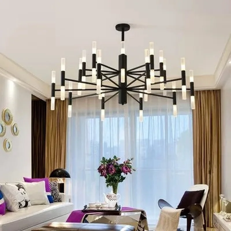 

Nordic Black LED Chandeliers For Dining Living Room Restaurant Lighting Industrial Modern Gold Fixtures Luminaire Lustres