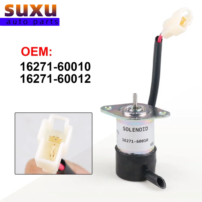 12V Engine fuel stop solenoid 16271-60010 16271-60012 for Kubota Excavator KX41H KX61-2 KX61-2 KX71
12V Engine fuel stop solenoid 16271-60010 16271-60012 for Kubota Excavator KX41H KX61-2 KX61-2 KX71