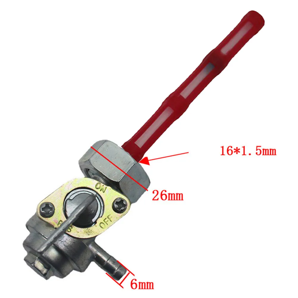 Heavy Duty Fuel Tank Switch Valve Petcock Assembly 16x1 5mm, ON/OFF/RESERVE Features, Designed for Honda CB750 CB550 CB400 Red
Heavy Duty Fuel Tank Switch Valve Petcock Assembly 16x1 5mm, ON/OFF/RESERVE Features, Designed for Honda CB750 CB550 CB400 Red
