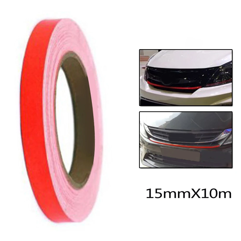 

Red Lining Reflective Vinyl Wrap Film Car Sticker Decal Strip Cover PVC 15mm X 10m Waterproof Anti-fouling UV Resistant 0.3mm