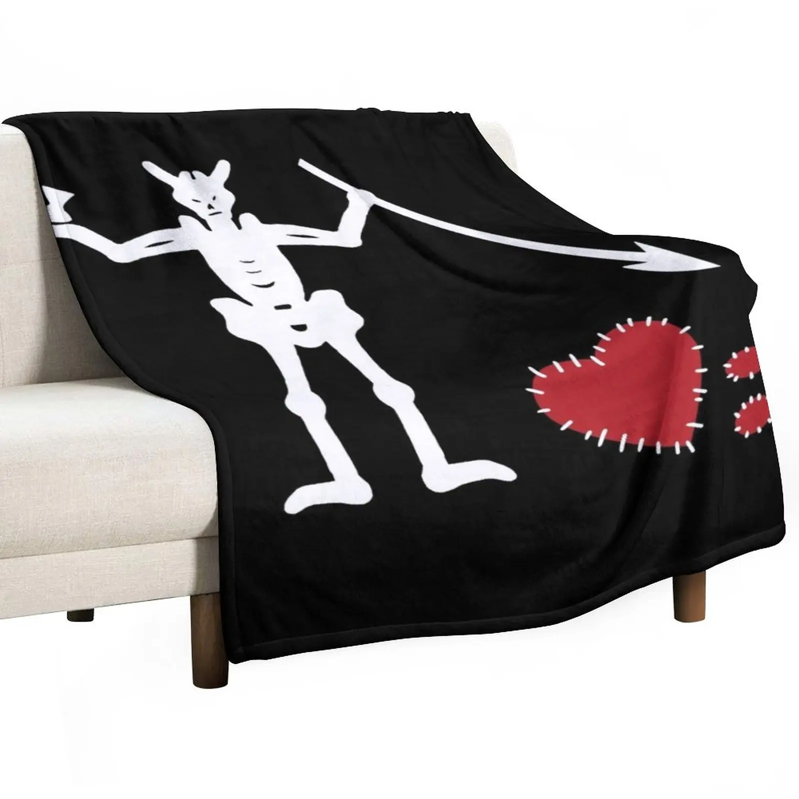 

Broken Hearted Blackbeard's Flag Throw Blanket Luxury Brand Blanket Blanket Luxury Blankets Sofas Of Decoration