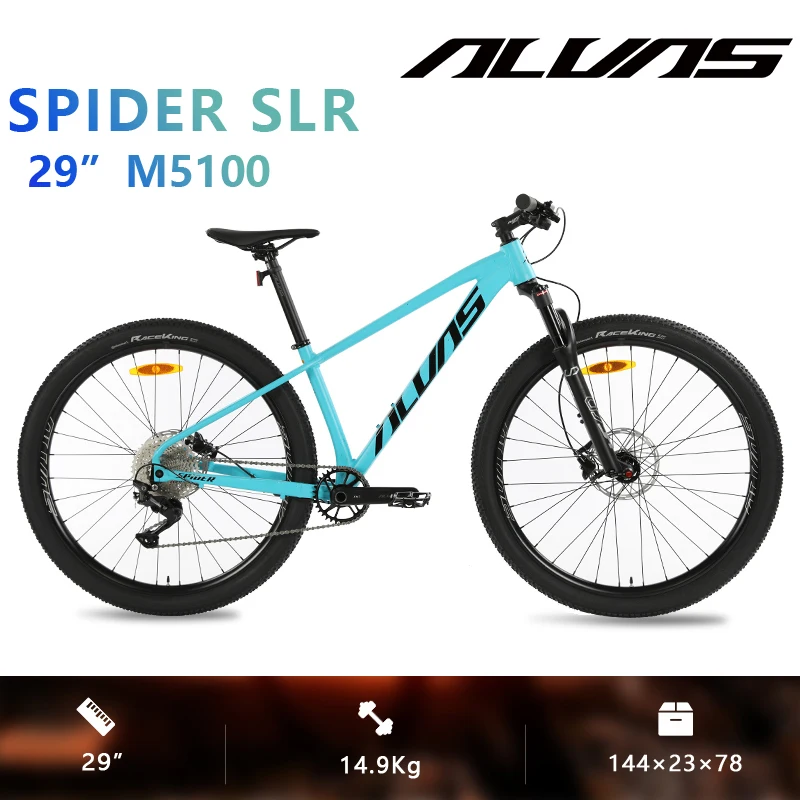 

ALVAS SPIDER SLR M5100 29" Wheel 11 Speed Hydraulic Disc Brake Aluminum Internal Cable BOOST MTB Bike Unisex Sport Bicycle
