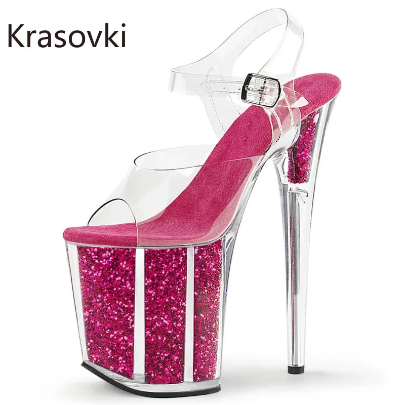 Krasovki Women Plastic Sandals 20cm PU Synthetic Platform Shoes Luxury Roman Boots Dancing Summer Buckle Sexy Elegance Sandle
Krasovki Women Plastic Sandals 20cm PU Synthetic Platform Shoes Luxury Roman Boots Dancing Summer Buckle Sexy Elegance Sandle