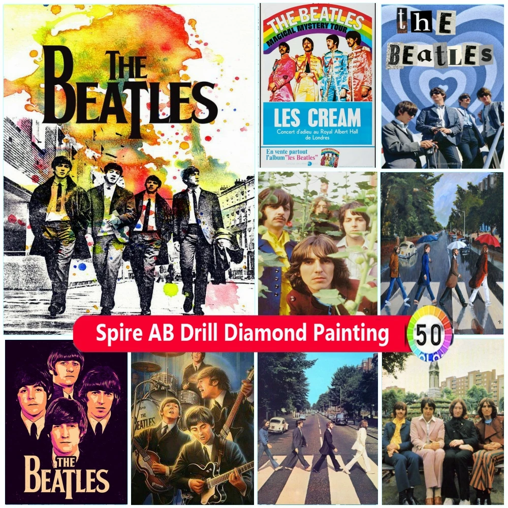 

T-The-B-Beatles Rock Band AB Drills Diamond Art Painting Embroidery Cross Stitch Kits Mosaic 5d Diy Home Decor Handicrafts Gift