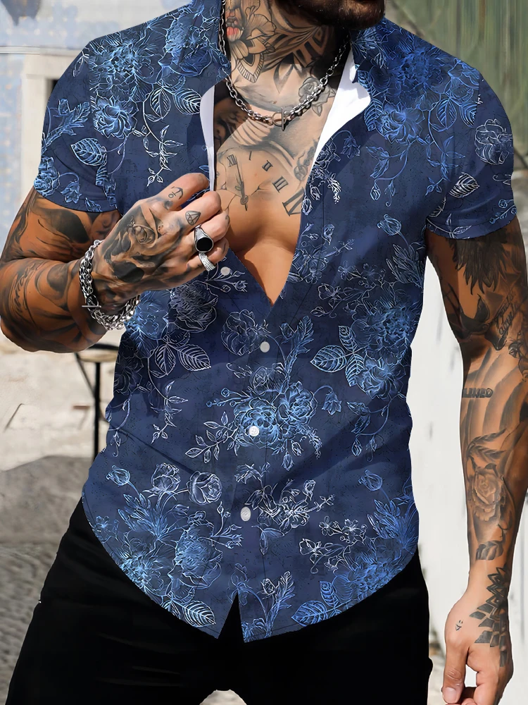 2024 New European and American Popular Summer Men's Short-Sleeved Shirt Fashion Floral 3D Digital Printed Shirt
2024 New European and American Popular Summer Men's Short-Sleeved Shirt Fashion Floral 3D Digital Printed Shirt