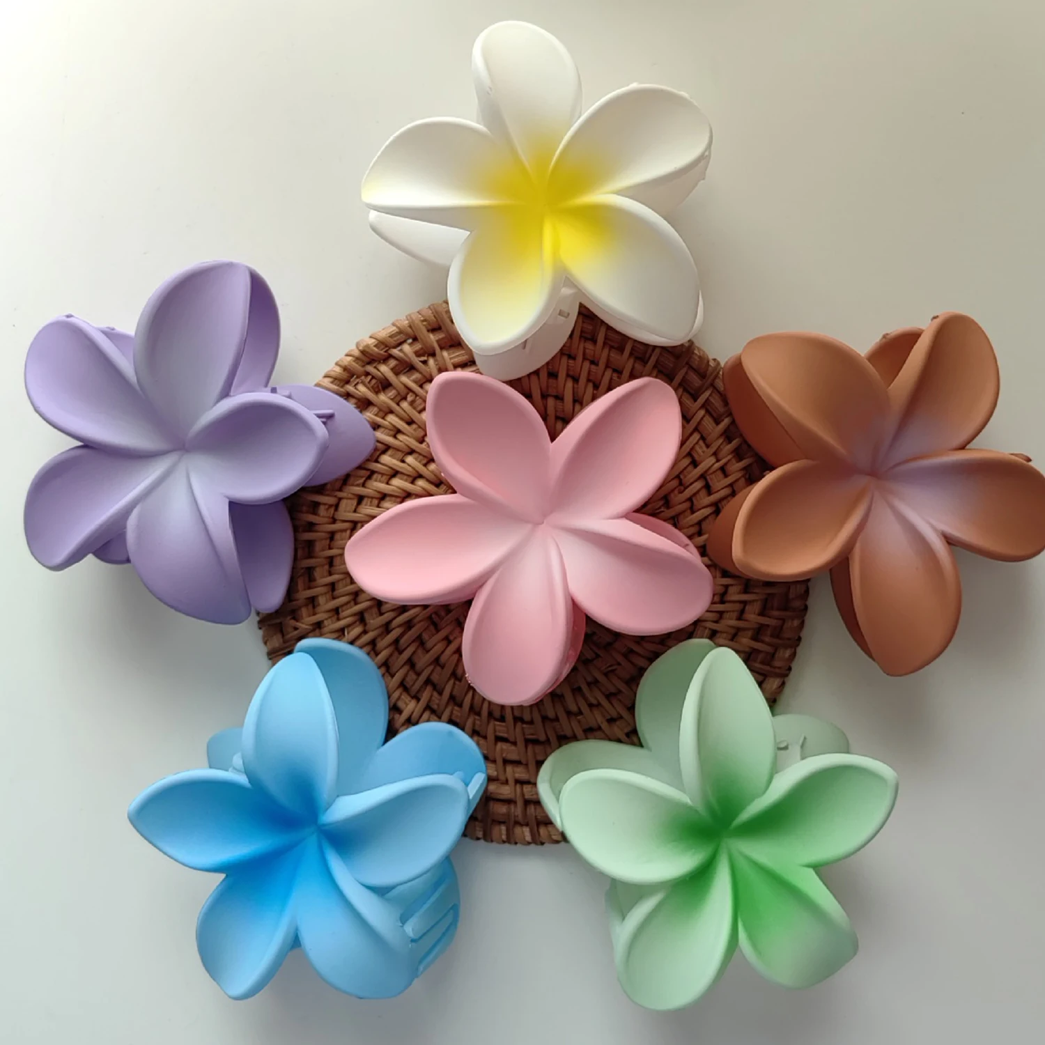 8cm Matte Gradient Women's Ponytail Holder Fashion Flower Clip Frosted Hair Clip Macaron Color Hawaii Hairgrip For Girls
8cm Matte Gradient Women's Ponytail Holder Fashion Flower Clip Frosted Hair Clip Macaron Color Hawaii Hairgrip For Girls