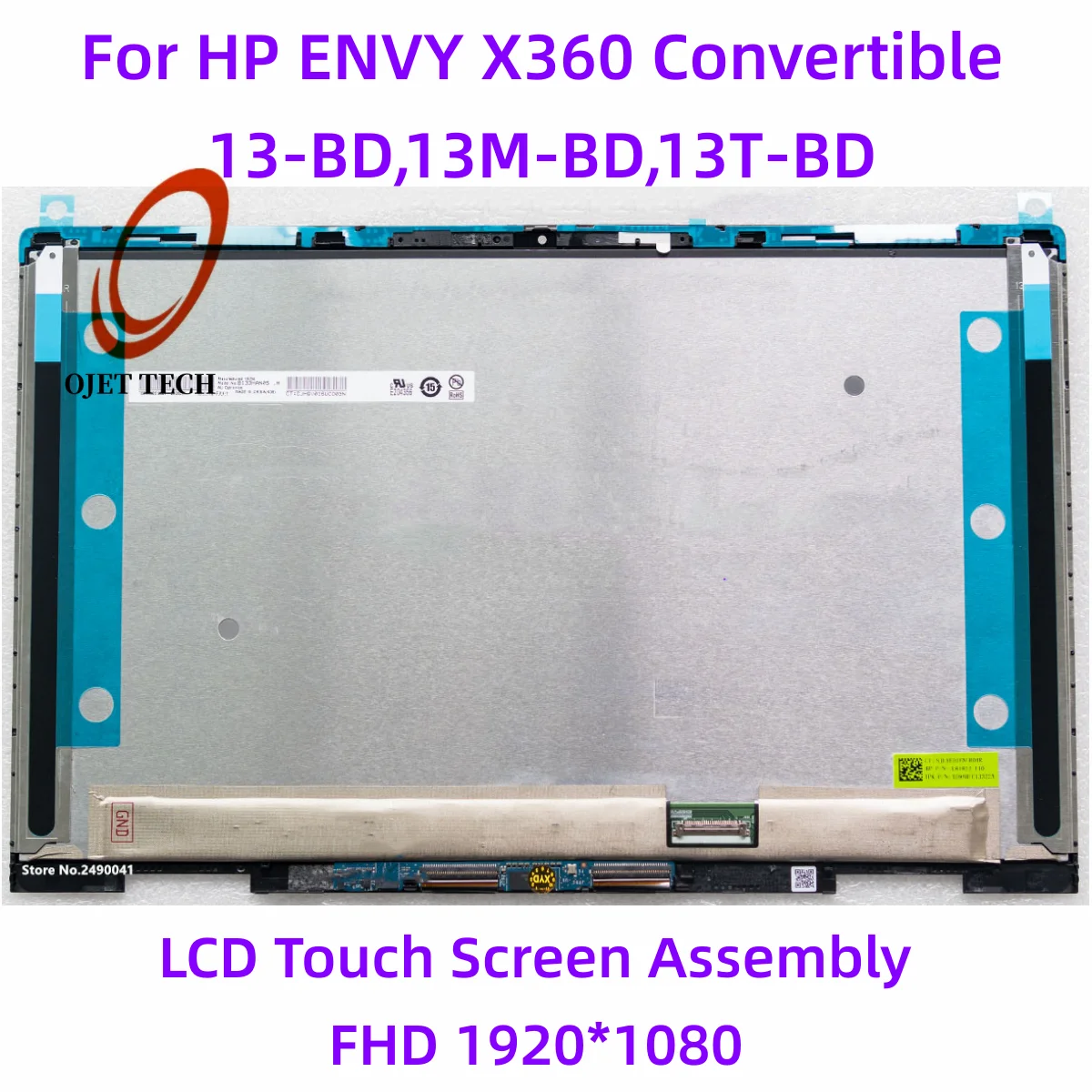 

13.3" For HP ENVY X360 13-bd L62080-ND2 M133NVFD R2 Screen LCD Touch Display FHD OLED Assembly Matrix Panel 13-bd0009TU No Board