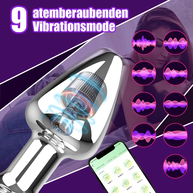 Vibromasseur avec application, gode, Plug Anal, jouet sexuel pour femme et homme, masseur de Prostate, télécommande, en acier inoxydable, Plug Anal, vibrateur, jouet pour adulte 2