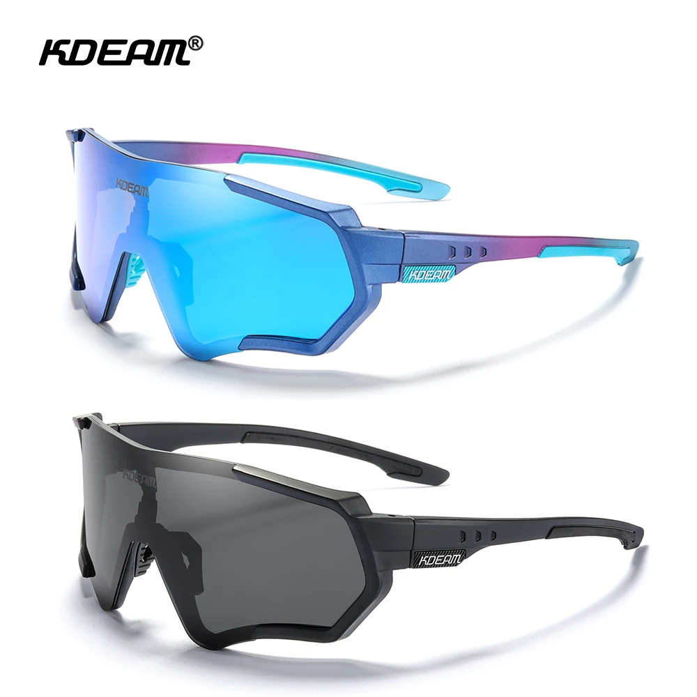 

Hot Sell TR90 Frame Polarized Cycling Sunglasses Men Sports Outdoor Windproof Goggles Bicycle UV400 With Case KDEAM