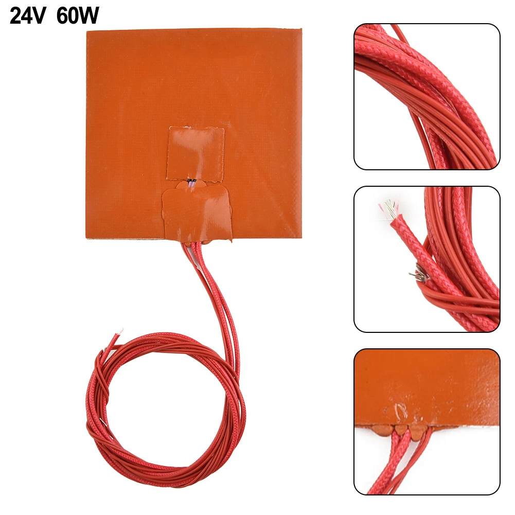 1PC 24V 60W Silicone Heater Pad Heating Mat 100x100mm Heated Bed NTC 100K Thermistor Silicone Heating Pad For 3D Printers Set
1PC 24V 60W Silicone Heater Pad Heating Mat 100x100mm Heated Bed NTC 100K Thermistor Silicone Heating Pad For 3D Printers Set