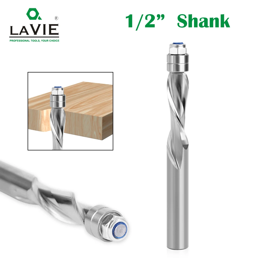 LAVIE 1PC 12.7mm Shank Flush Trim Solid Carbide Spiral top bearing CNC Router Bit Down-cut End mill bit face wood Milling Cutter
LAVIE 1PC 12.7mm Shank Flush Trim Solid Carbide Spiral top bearing CNC Router Bit Down-cut End mill bit face wood Milling Cutter
