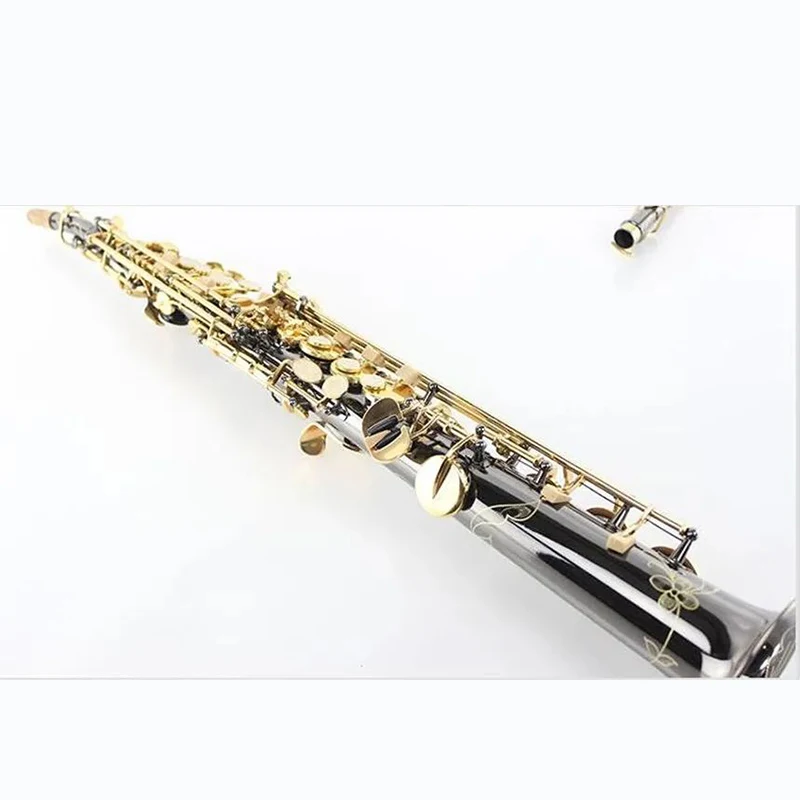

Black Professional level Soprano Saxophone S901 Brass powder Tube Gold Key Sax With Mouthpiece Reeds Shipping
