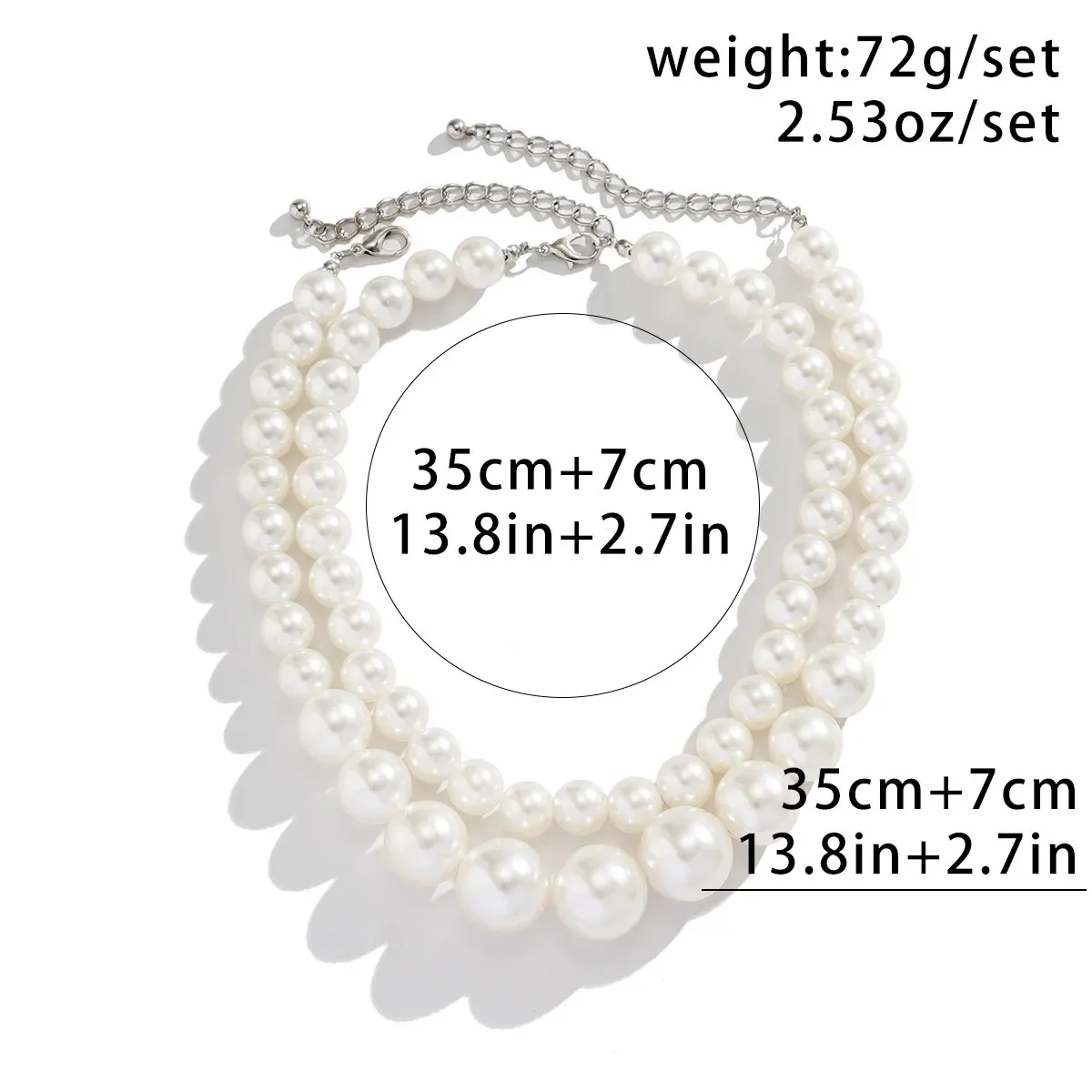 2Pcs/Set Exaggerated Big Imitation Pearl Clavicle Chain Necklace for Women Wed Bridal Goth Beads Choker Grunge Jewelry Steampunk 4 Mallzona S127787604fb9477ea2b5ca6a82c0707c0 2Pcs/Set Exaggerated Big Imitation Pearl Clavicle Chain Necklace for Women Wed Bridal Goth Beads Choker Grunge Jewelry Steampunk Mallzona