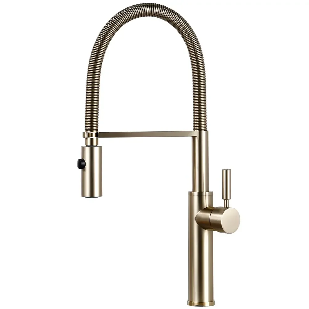 

Brushed Nickel Brass Sink Black hose Mount Pull Down Dual Sprayer Nozzle Mixer Water Taps Kitchen Faucet