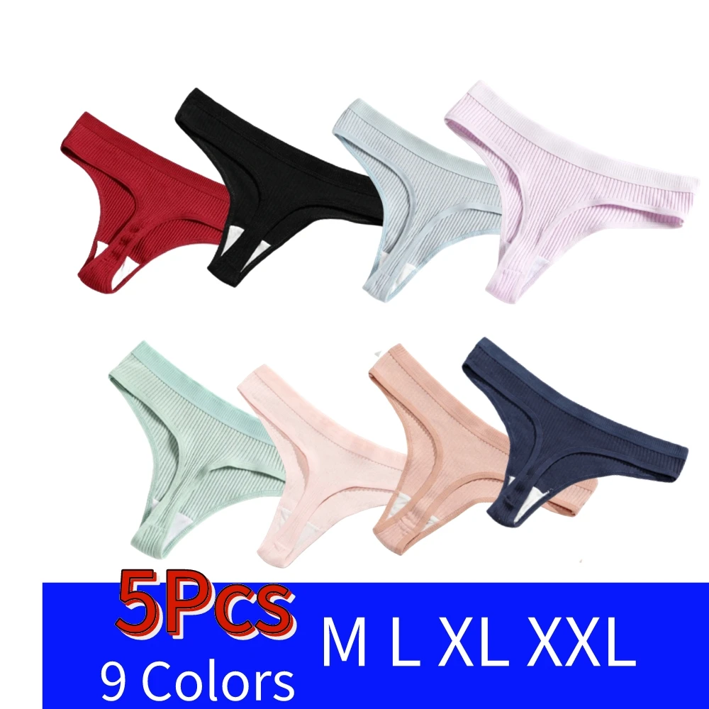 9 Colors Women Cotton Panties 5pcs M L XL XXL Plus Size Ladies Low Waist Sexy Thongs String Femme Sexy трусы женские G-string
9 Colors Women Cotton Panties 5pcs M L XL XXL Plus Size Ladies Low Waist Sexy Thongs String Femme Sexy трусы женские G-string