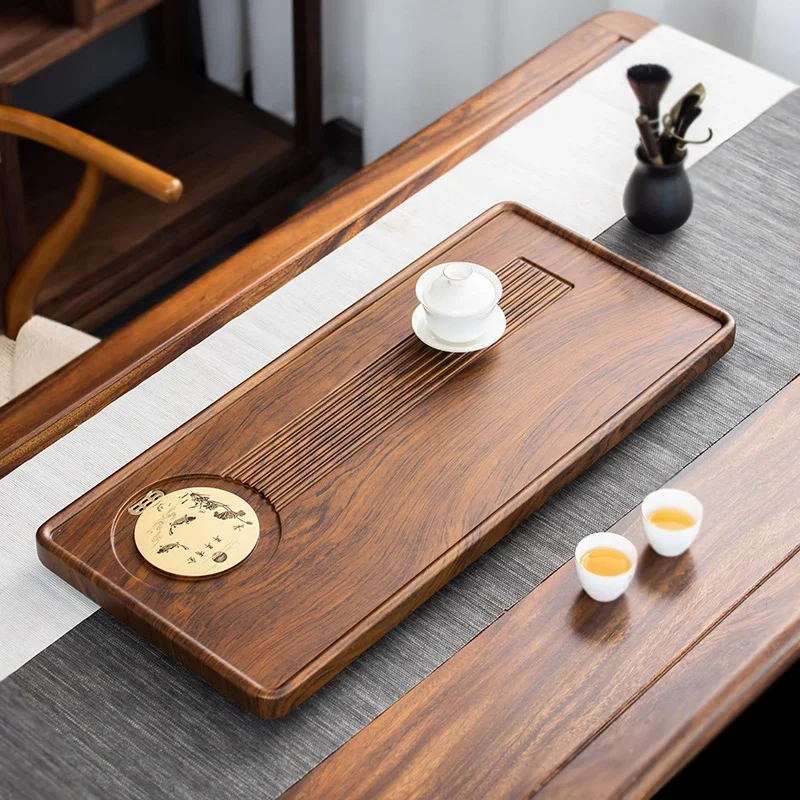 

Black Luxury Trays Rectangular Wooden Large Chinese Kung Fu Complete Tea Set Chaban Drip Bandejas De Madera Rolling Tray Set