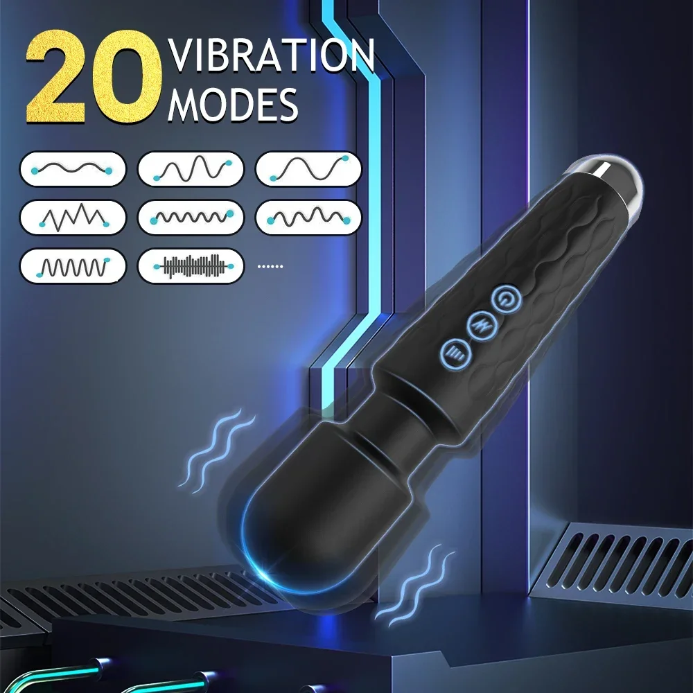 Mini Vibromasseur de Bain pour Femme, 20 Modes, Chargeur USB, Stick Magique, Continents Féminins, Clitoris, Mastjaune, Stick, StiLiban ateur de Point G, Jouets Sexuels 6