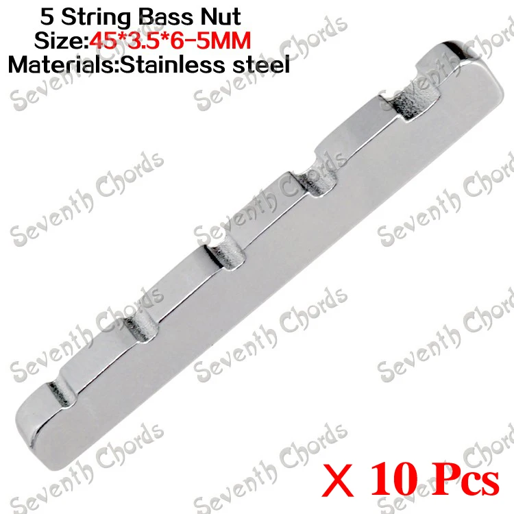 10 Pcs Stainless Steel Bass Nut for 5 String Electric Bass Replacement Parts - Size 45 x 3.5 x 6-5mm
10 Pcs Stainless Steel Bass Nut for 5 String Electric Bass Replacement Parts - Size 45 x 3.5 x 6-5mm