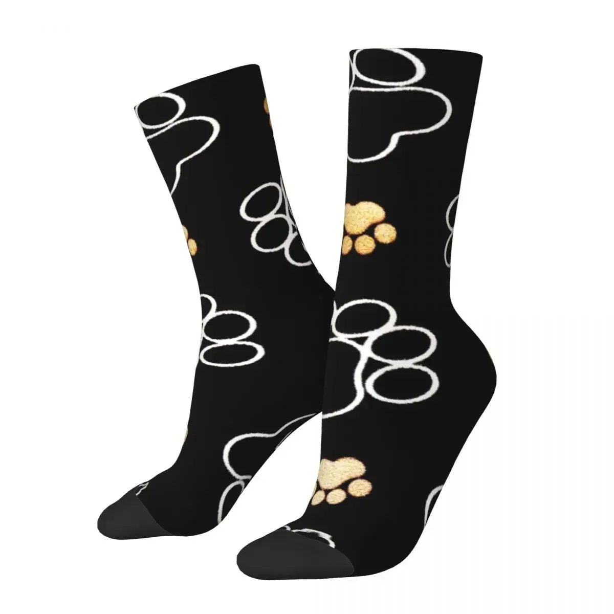 

Funny Crazy Sock for Men Dog Paw Print Hip Hop Vintage Pet Lover Happy Summer Socks Breathable Crew Sock Casual Gift