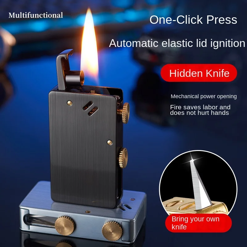 

Metal Unusual Windproof Kerosene Lighter Oil Gasoline Creative Retro Petroleum Lighters Smoking Accessories Gadgets for Men
