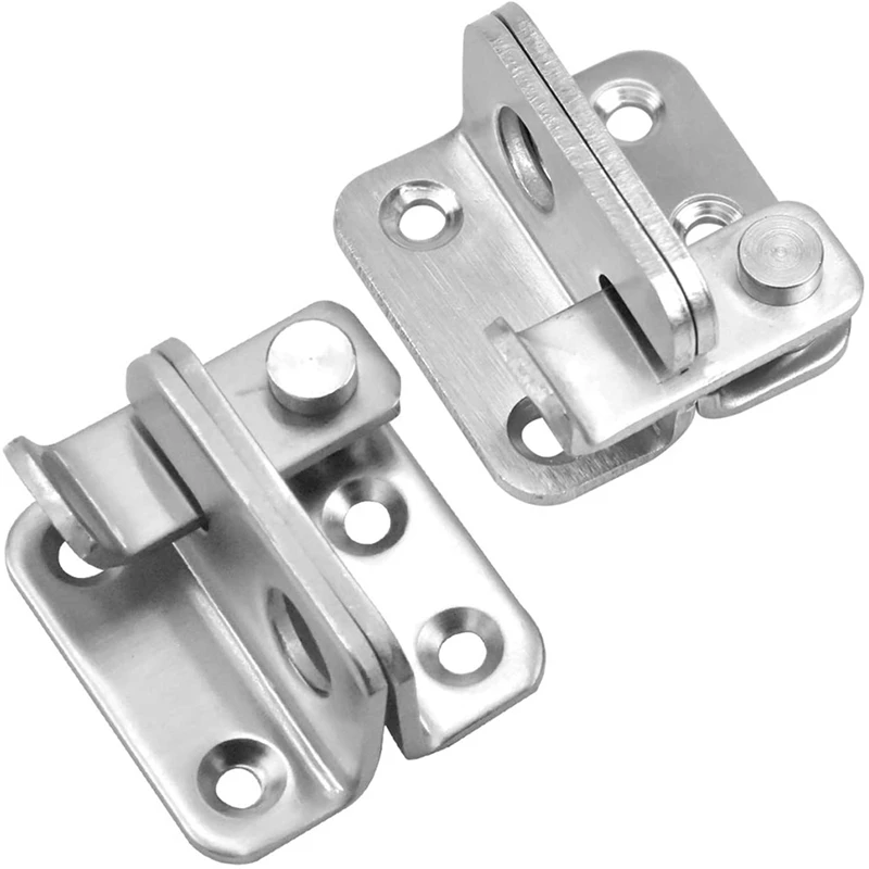 

2 Pieces Door Latch Hasp Latch Lock Brushed Finish Sliding Door Buckle Thicker Gate Door Bolt Flip Latch Padlock Hasp