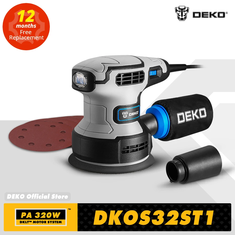 DEKO 320W Random Orbital Electric Sander Machine with 16Pcs 125mm Sandpapers Strong Dust Collection Polisher
DEKO 320W Random Orbital Electric Sander Machine with 16Pcs 125mm Sandpapers Strong Dust Collection Polisher