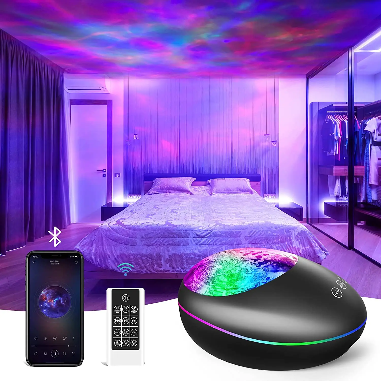 LED Galaxy Projector Star Night Lights Bluetooth Music Speaker Rotate Ocean Wave Projector for Kids Bedroom Lamp Home Decoration
LED Galaxy Projector Star Night Lights Bluetooth Music Speaker Rotate Ocean Wave Projector for Kids Bedroom Lamp Home Decoration