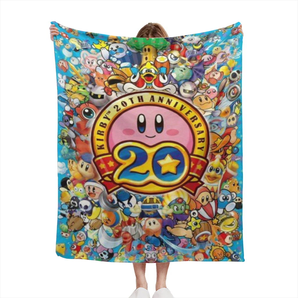 

K-KirbyCartoon Cute kawaii Light Blanket Flannel Warm Soft Extra Soft Throw Office Nap Sleep