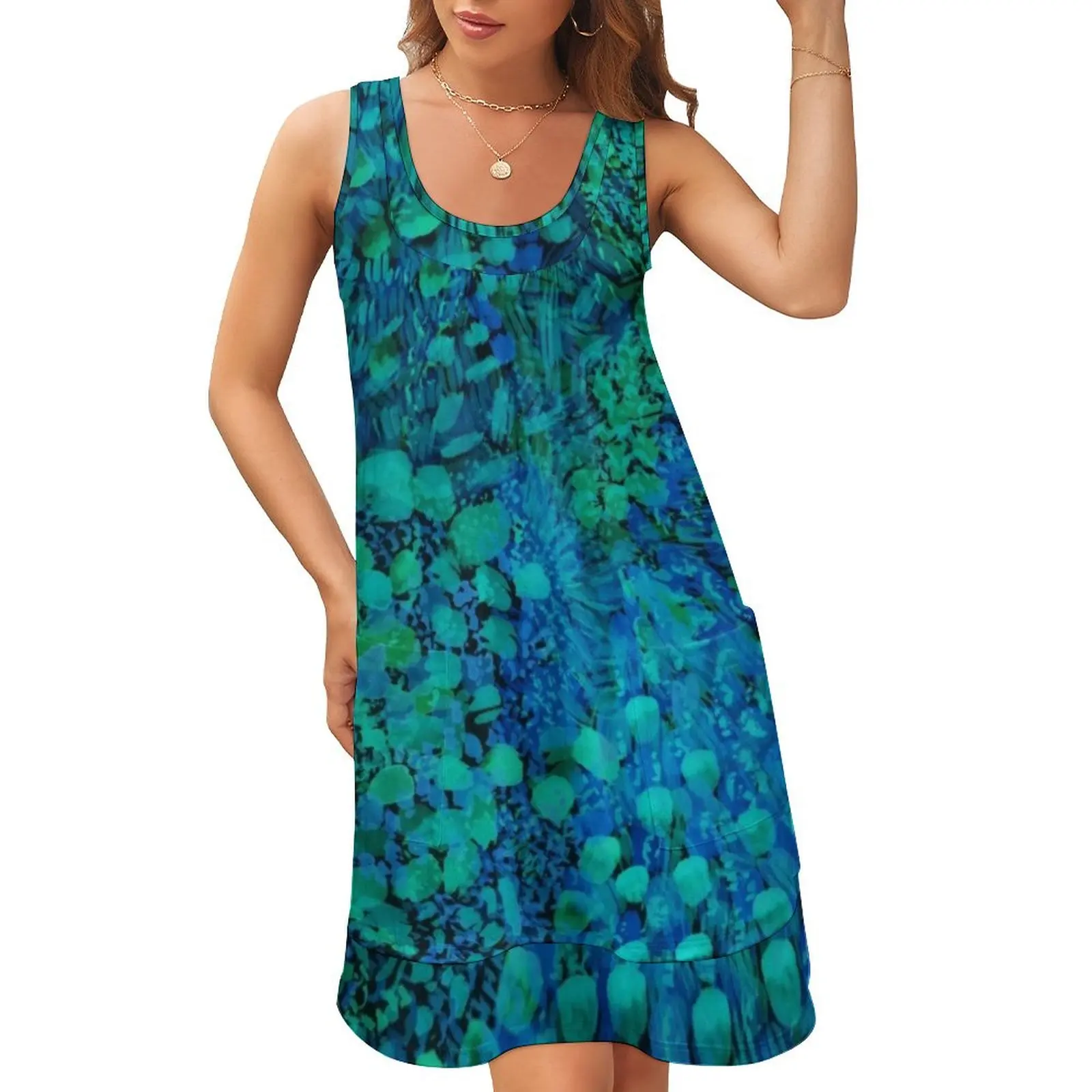 Peacock Watercolor Painting Sleeveless U-Neck Fake Two Piece Dress party dress women elegant luxury sexy dress
Peacock Watercolor Painting Sleeveless U-Neck Fake Two Piece Dress party dress women elegant luxury sexy dress