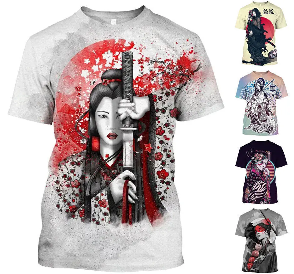 New Pop 3D Samuria Geisha Printing T Shirt Children Fashion Cool Tee Shirts Summer Harajuku Short Sleeves For Men Quick Dry Tops
New Pop 3D Samuria Geisha Printing T Shirt Children Fashion Cool Tee Shirts Summer Harajuku Short Sleeves For Men Quick Dry Tops
