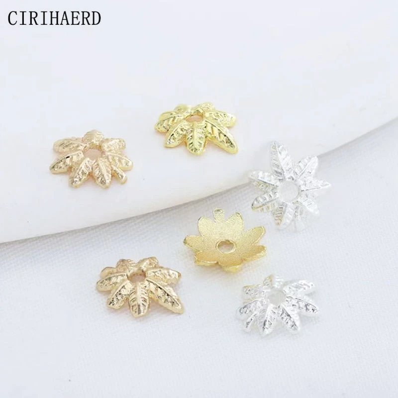 14K Gold Plated Leaf Shaped Bead Caps For Bracelet Jewelry Making DIY Accessories Beads End Cap 8mm Brass Metal Caps For Beads 
14K Gold Plated Leaf Shaped Bead Caps For Bracelet Jewelry Making DIY Accessories Beads End Cap 8mm Brass Metal Caps For Beads