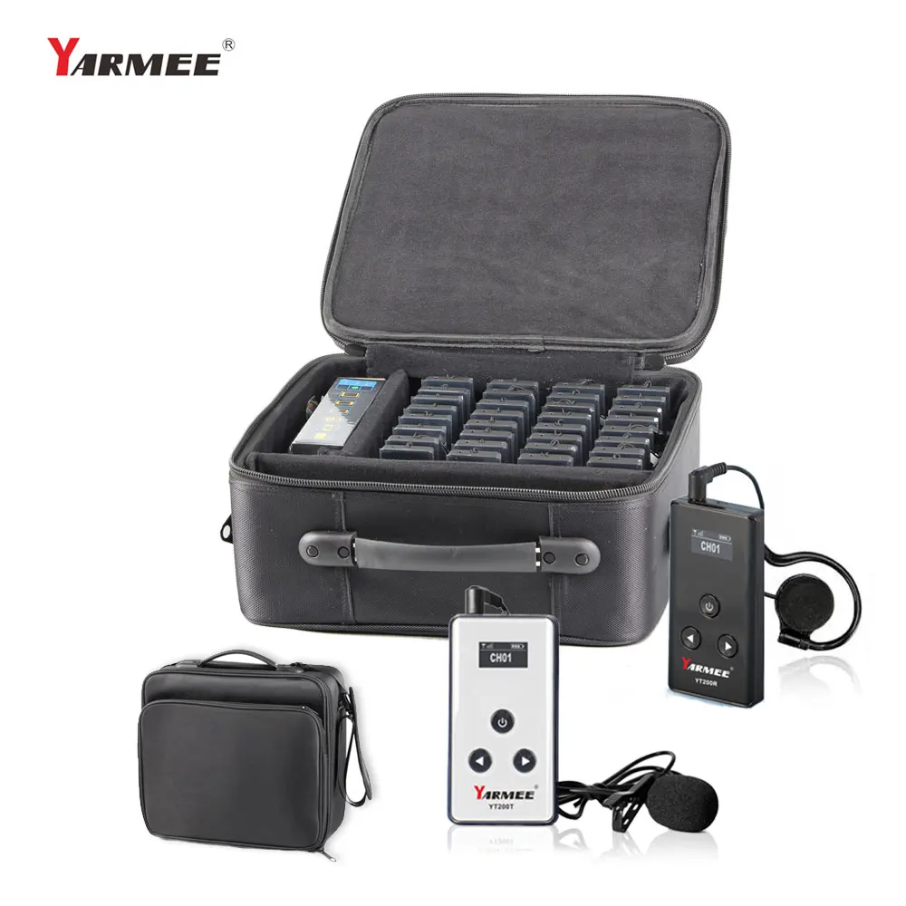 

One Set YARMEE YT200 Wireless Whisper Radio Tour Guide System (2 Transmitters, 30 Receivers)