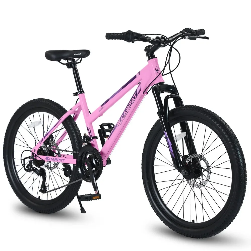 

Bike, 26 Inch Mountain Bike for Teenagers Girls Women, Shimano 21 Speeds with Dual Disc Brakes and 100mm Front Suspension, Bike