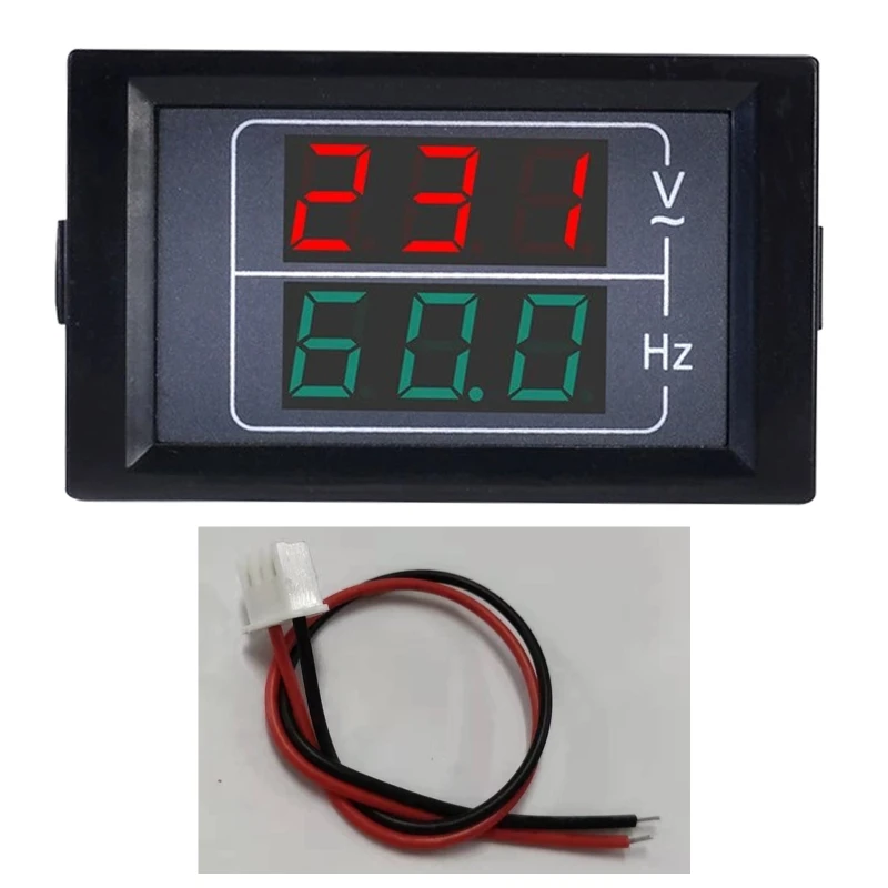 

Digital AC Voltmeter Panel AC50-500V Frequency Counter 10.0-99.9 HZ LED Display Used for Substation Distribution Automa E65B