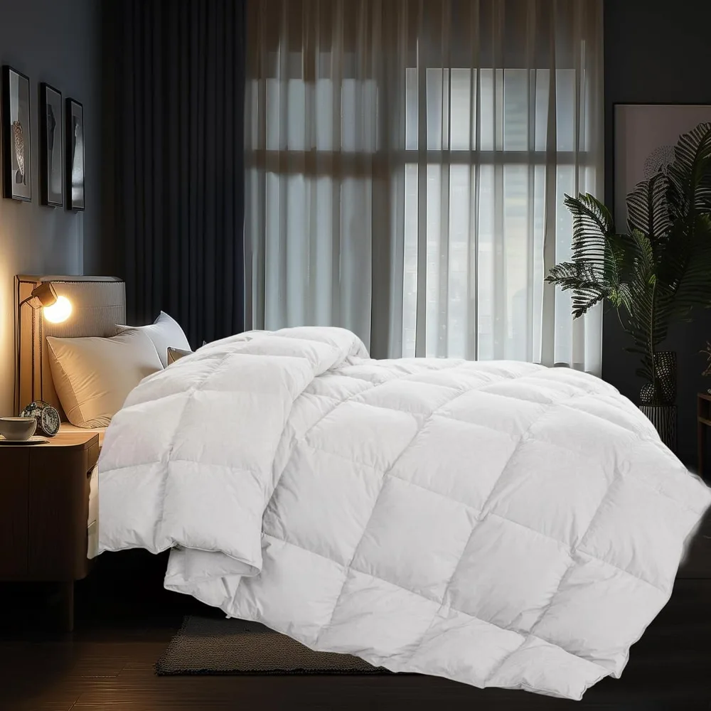 Four Seasons Bedding Queen Size Goose Down Comforter - White All Season Feather and Down Duvet - Luxurious Hotel Bed Comforter
Four Seasons Bedding Queen Size Goose Down Comforter - White All Season Feather and Down Duvet - Luxurious Hotel Bed Comforter