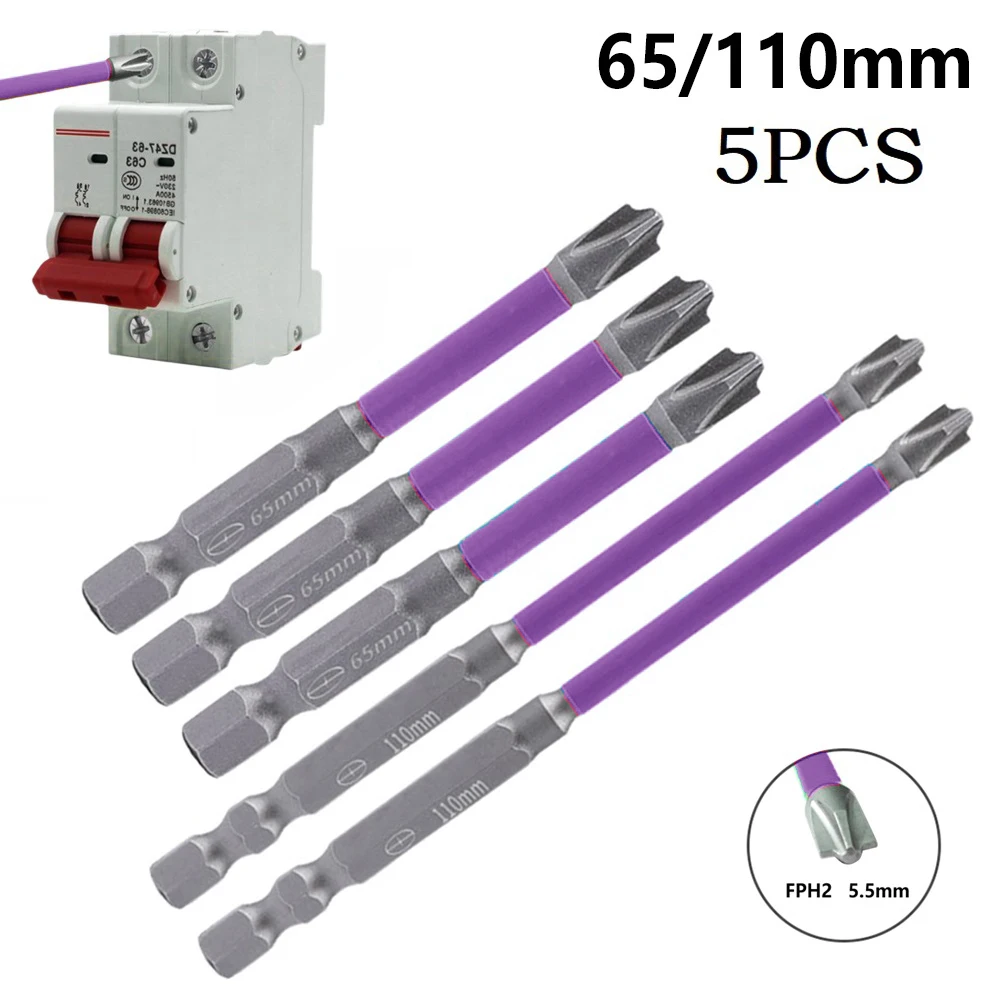 5 Pcs 65/110mm Magnetic Special Slotted Cross FPH2 Screwdriver Bit For Electrician Switch Repairing Electric Screwdriver Parts
5 Pcs 65/110mm Magnetic Special Slotted Cross FPH2 Screwdriver Bit For Electrician Switch Repairing Electric Screwdriver Parts