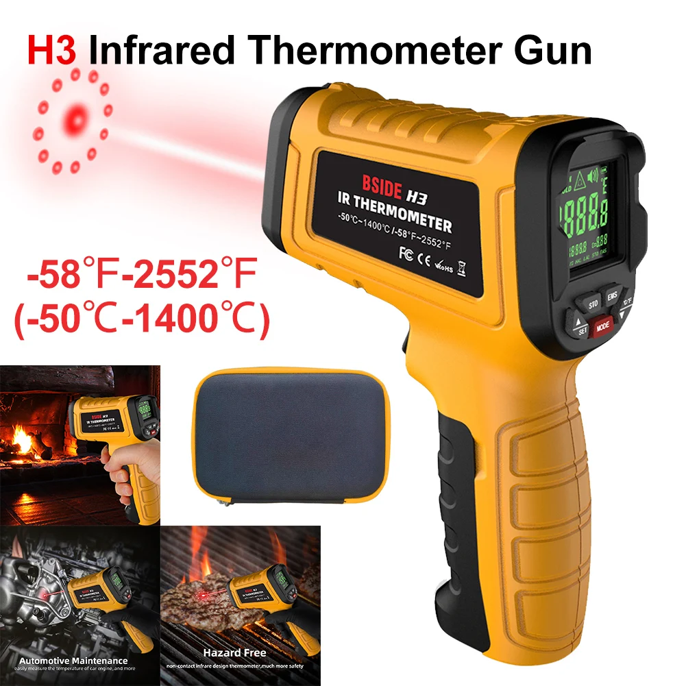 Digital Infrared Thermometer Laser Temperature Meter -50~1400°C Non Contact Handheld Industrial Temperature Measuring Tools
Digital Infrared Thermometer Laser Temperature Meter -50~1400°C Non Contact Handheld Industrial Temperature Measuring Tools