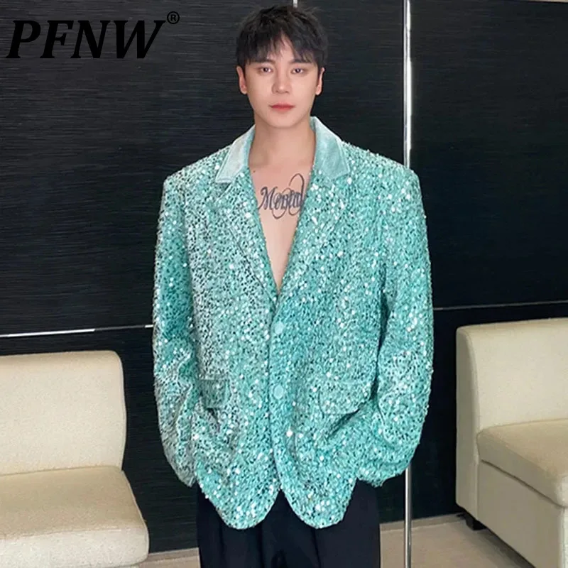 PFNW Velour Male Suit Jackets Personality Sequin Shoulder Design Solid Color Lapel Men's Short Coats Spring New Chic 2024 9C4696
PFNW Velour Male Suit Jackets Personality Sequin Shoulder Design Solid Color Lapel Men's Short Coats Spring New Chic 2024 9C4696