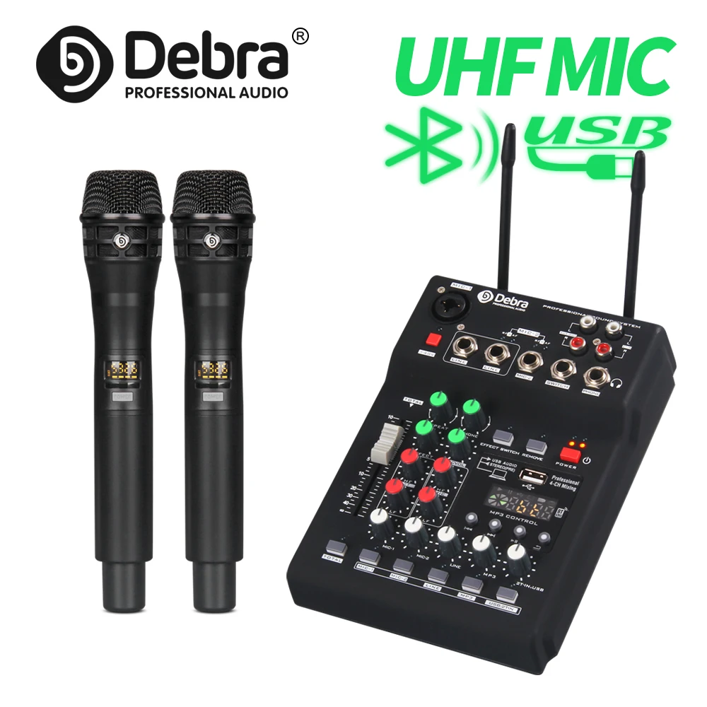

MB-02 Wireless Recording Dual Microphone, UHF 30 Channels Switching, Suitable For Home Karaoke, Cell Phone Live Broadcasting