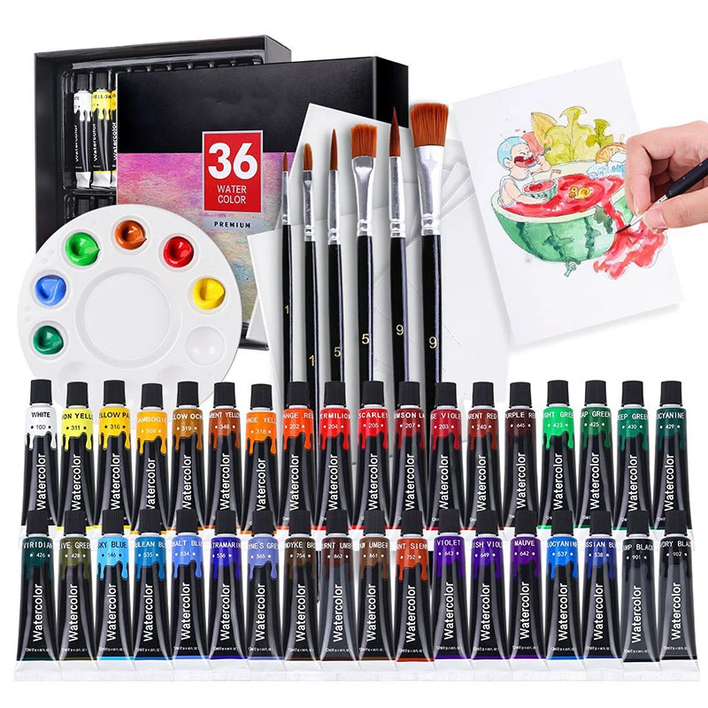 12 24 36 Colors Watercolor Paint Set Art Painting Tools for Students Painting Beginners Washable Acrylic Paints Set
12 24 36 Colors Watercolor Paint Set Art Painting Tools for Students Painting Beginners Washable Acrylic Paints Set