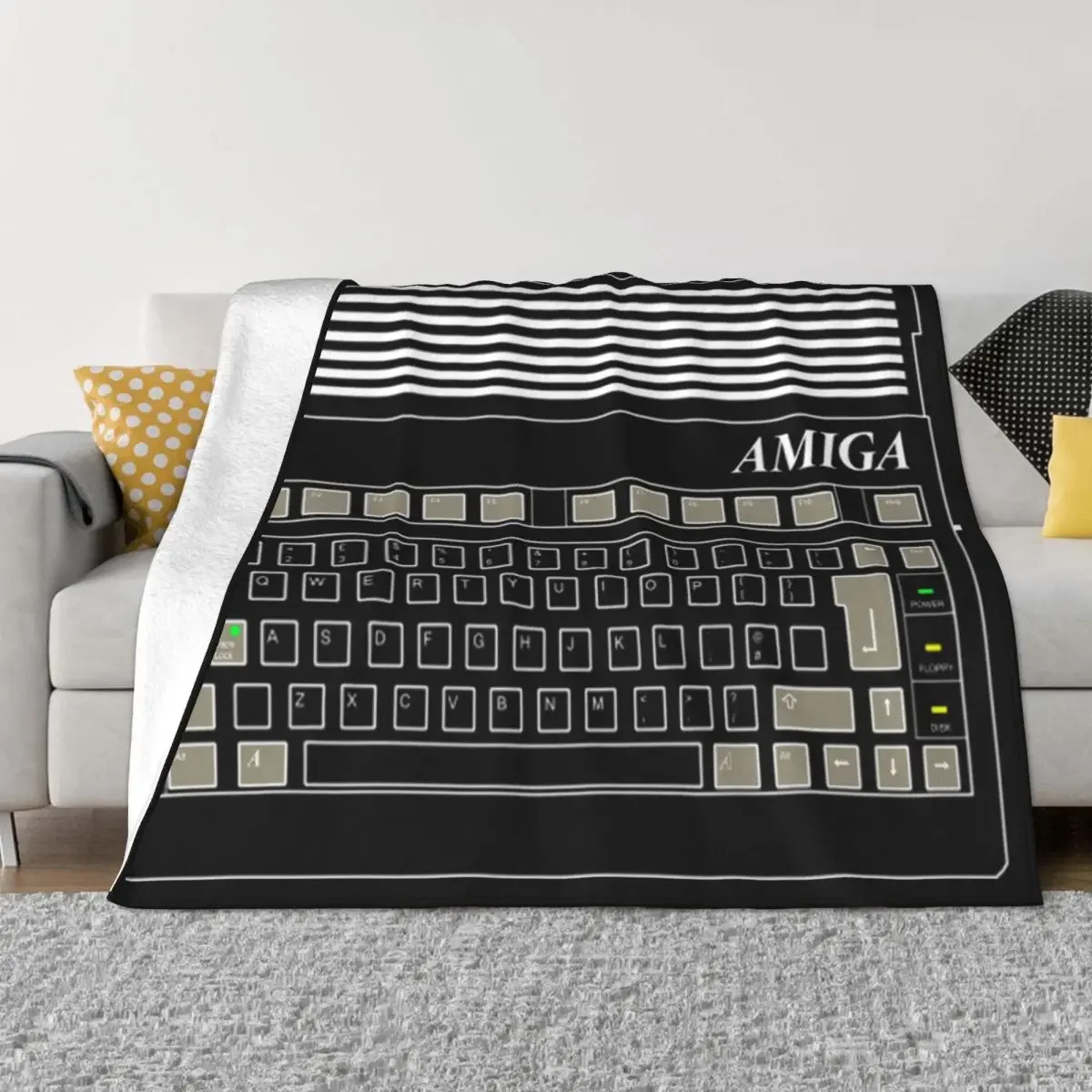 

Ultra-Soft Fleece Commodore Amiga Throw Blanket Warm Flannel C64 Logo Computer Blankets for Bedroom Car Sofa Quilt