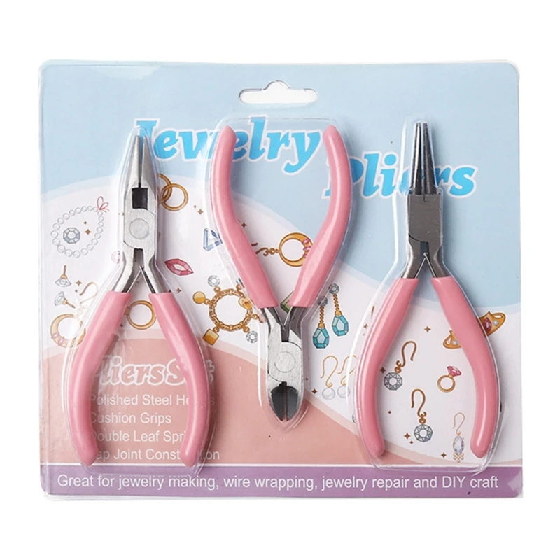 3 in 1 Jewelry Pliers Set Needle-Nose Pliers, Diagonal Pliers and Round Nose Pliers for Crafting Jewellery Art Project
3 in 1 Jewelry Pliers Set Needle-Nose Pliers, Diagonal Pliers and Round Nose Pliers for Crafting Jewellery Art Project