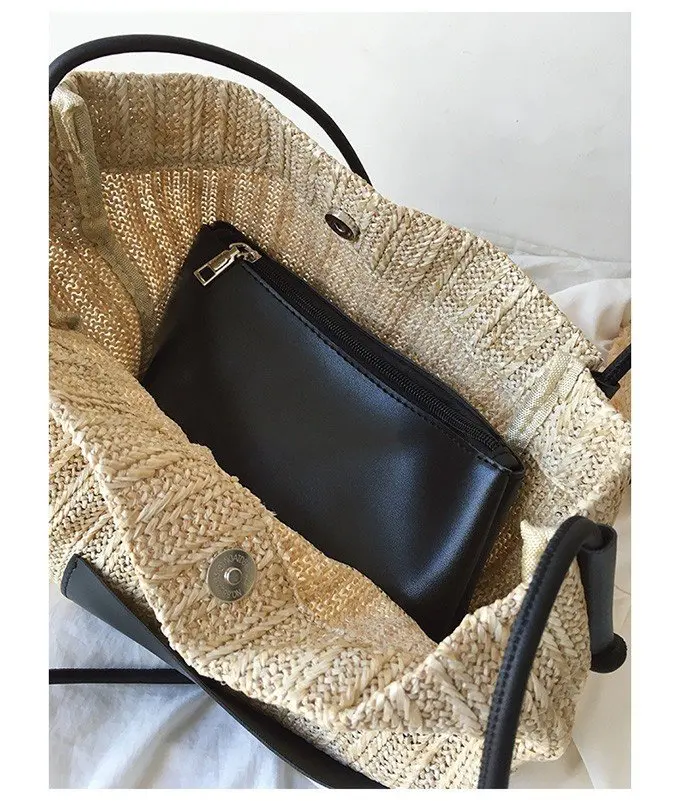 JIOMAY Eco-Luxury Straw Tote - Designer Beach Bag 28 S129e36a3dddd4432b019b4044f8f5a69X