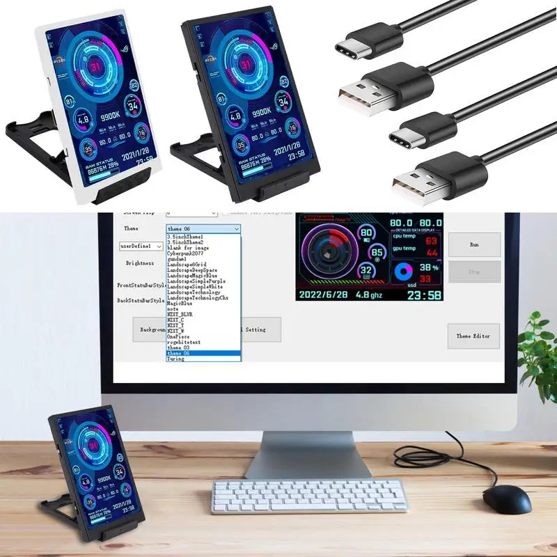 Computers Monitor Secondary Screen 3.5-inch IPS CPU Type-C Secondary Screen CPU Data Monitor For Chassis Computer Case
Computers Monitor Secondary Screen 3.5-inch IPS CPU Type-C Secondary Screen CPU Data Monitor For Chassis Computer Case