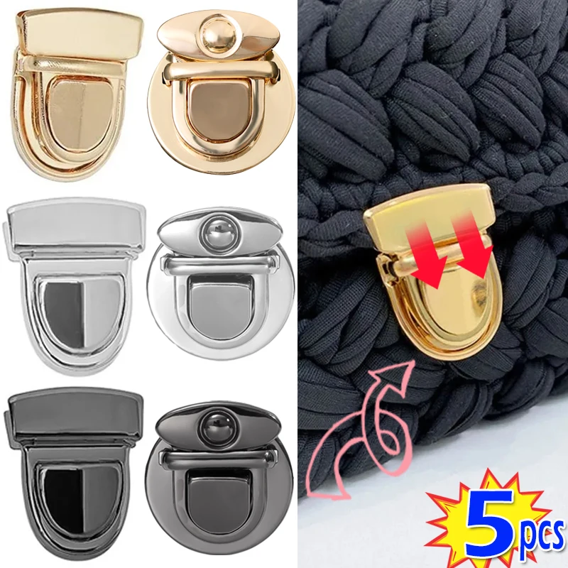 

5PCS Metal Locks Bag Clasp Catch Buckles for Handbag Shoulder Bags Purse Totes Closures Snap Clasps DIY Craft Bag Accessories