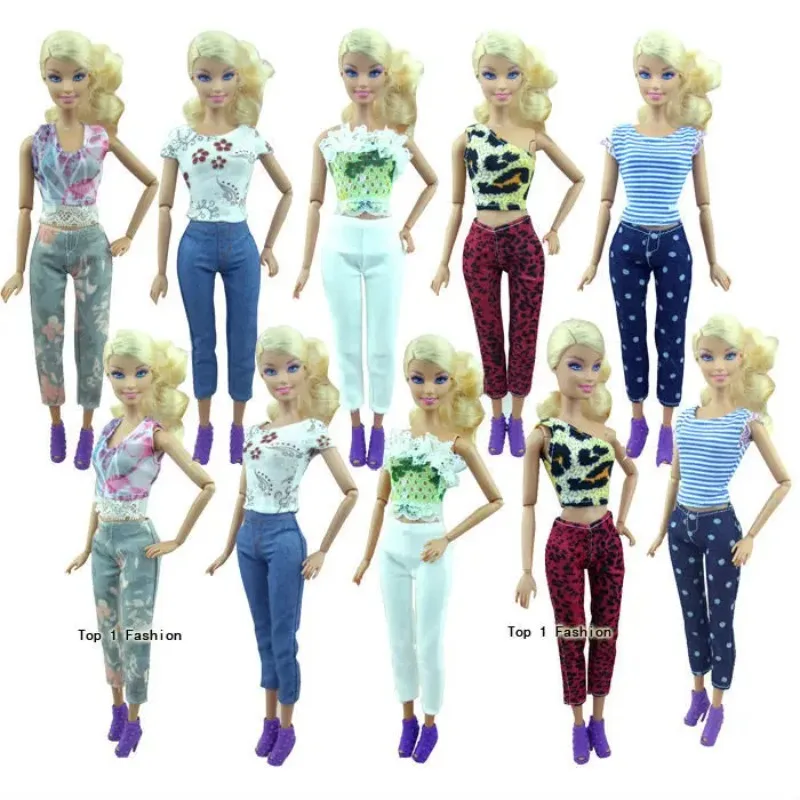 New Arrival Baby Girls Gift Pack Kids Play Toys 10pcs/lot=5clothes+5pants Fashion Suit Cloth Pants for Barbie Doll
New Arrival Baby Girls Gift Pack Kids Play Toys 10pcs/lot=5clothes+5pants Fashion Suit Cloth Pants for Barbie Doll