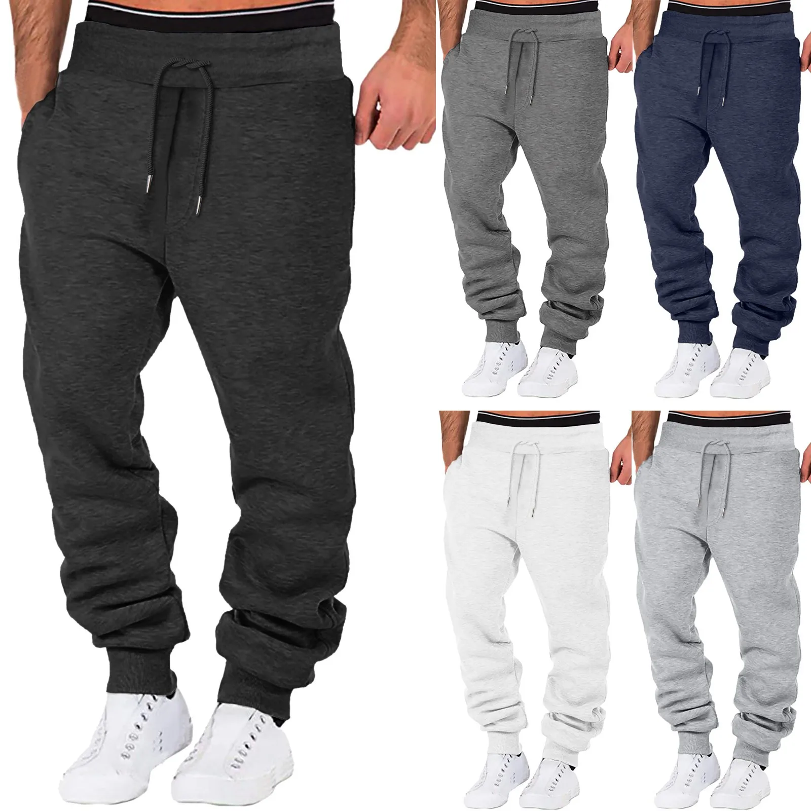 

Mens Sport Pants Sweatpants Tracksuit Slim Fit Gym Workout Joggers Bodybuilding Trousers Casual Drawstring Sweatpants Plus Size