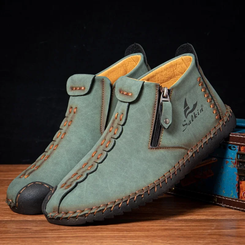 New mid-top boots men's hand-stitched zip short boots large size men's casual shoes
New mid-top boots men's hand-stitched zip short boots large size men's casual shoes