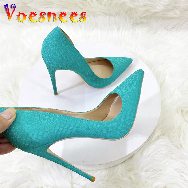 

Women 12CM Sexy Pointy Toe High Heels Designer Fashion Snake Skin Pattern Stiletto Pumps 2023 New High-quality Party Dress Shoes